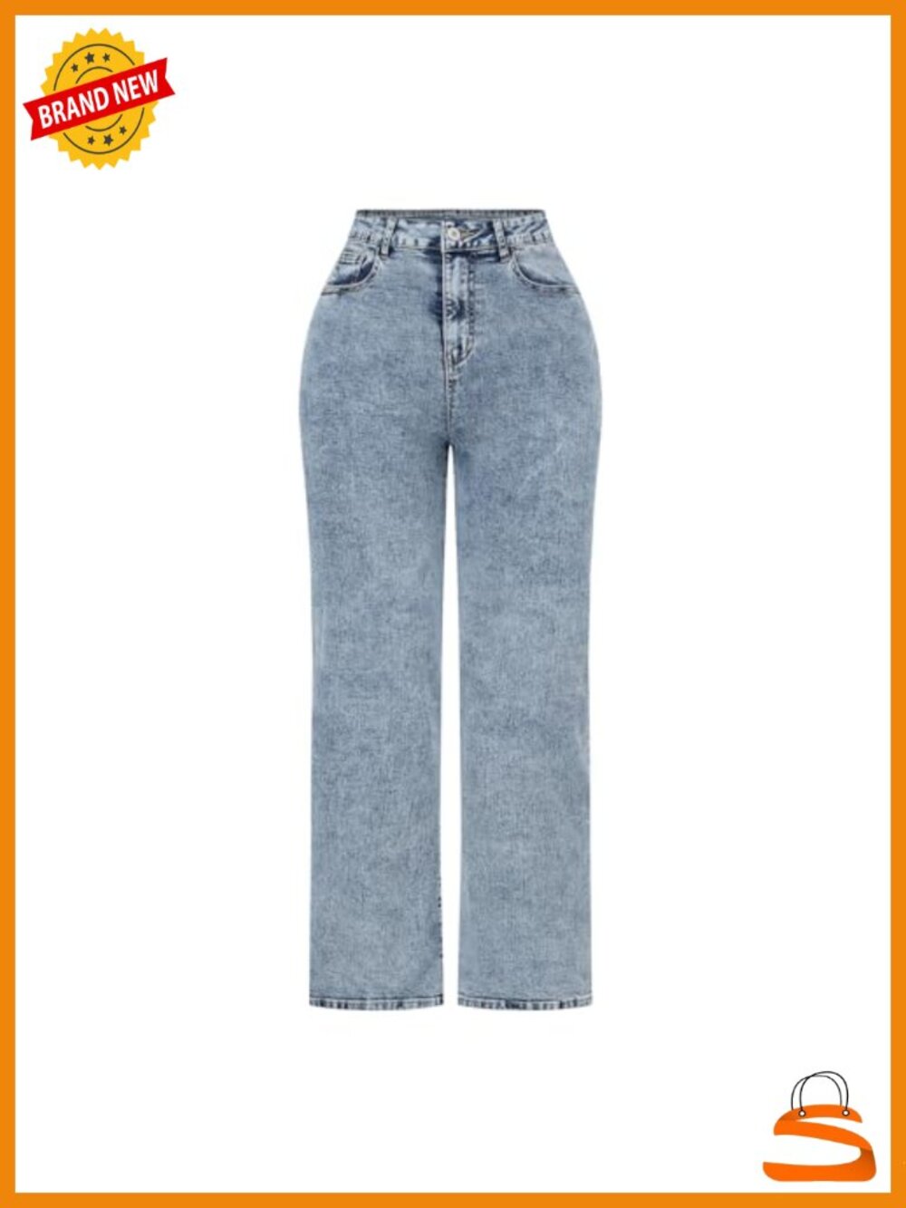 Wide Leg High Rise Distressed Stretch Jeans